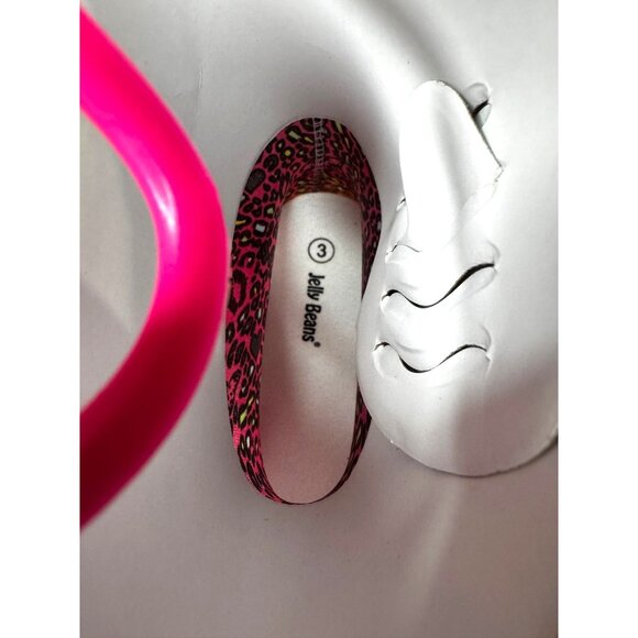 Jelly Beans Girls Leopard Rain Boots Fuchsia Pink Size 3 New in Box - Picture 5 of 8